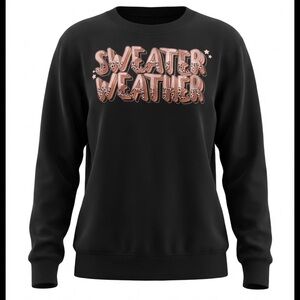 Unisex Black Graphic Sweatshirt